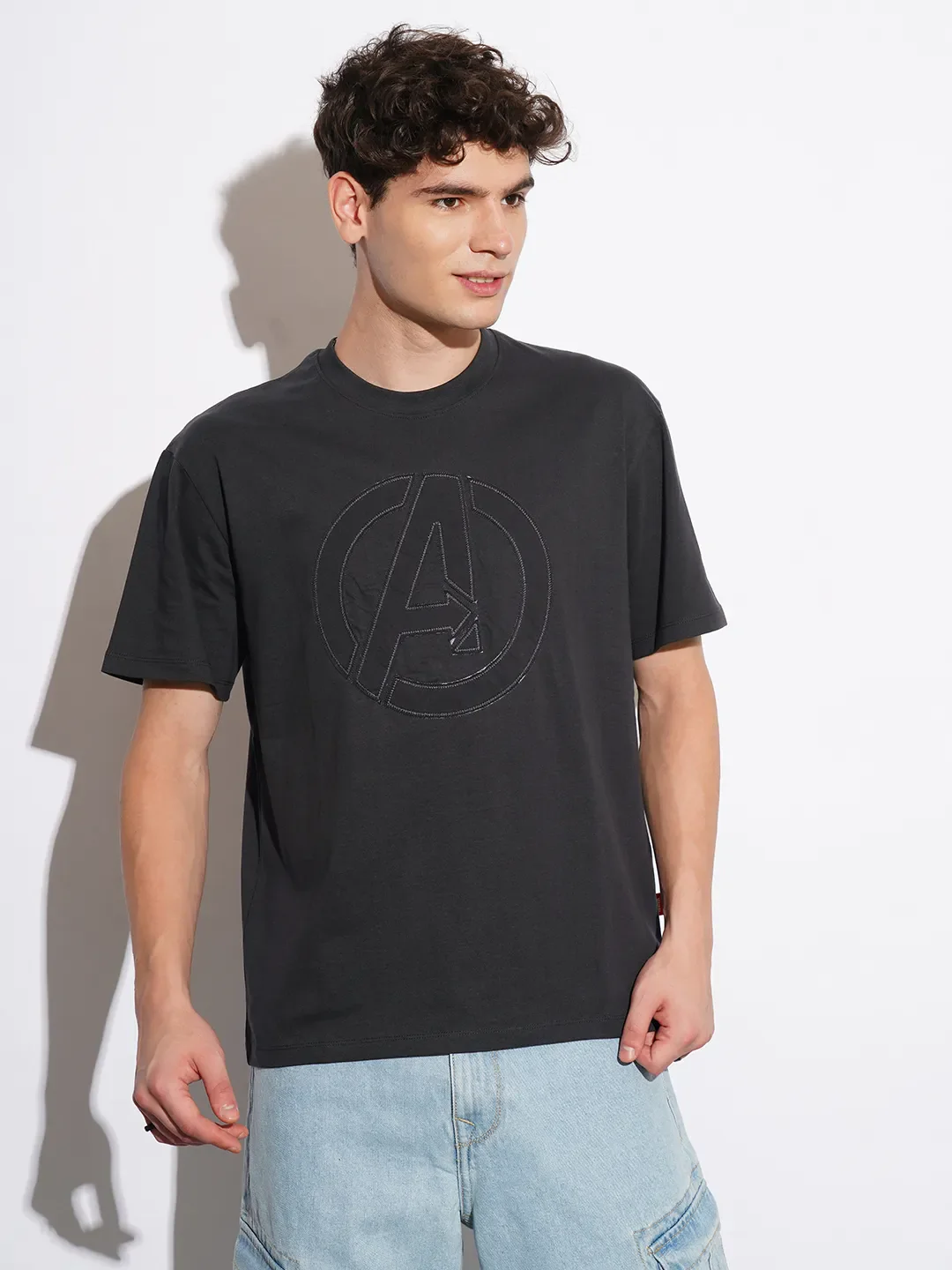 Avengers Charcoal Easy Fit Round Neck Men's T-Shirt by Being Human Clothing