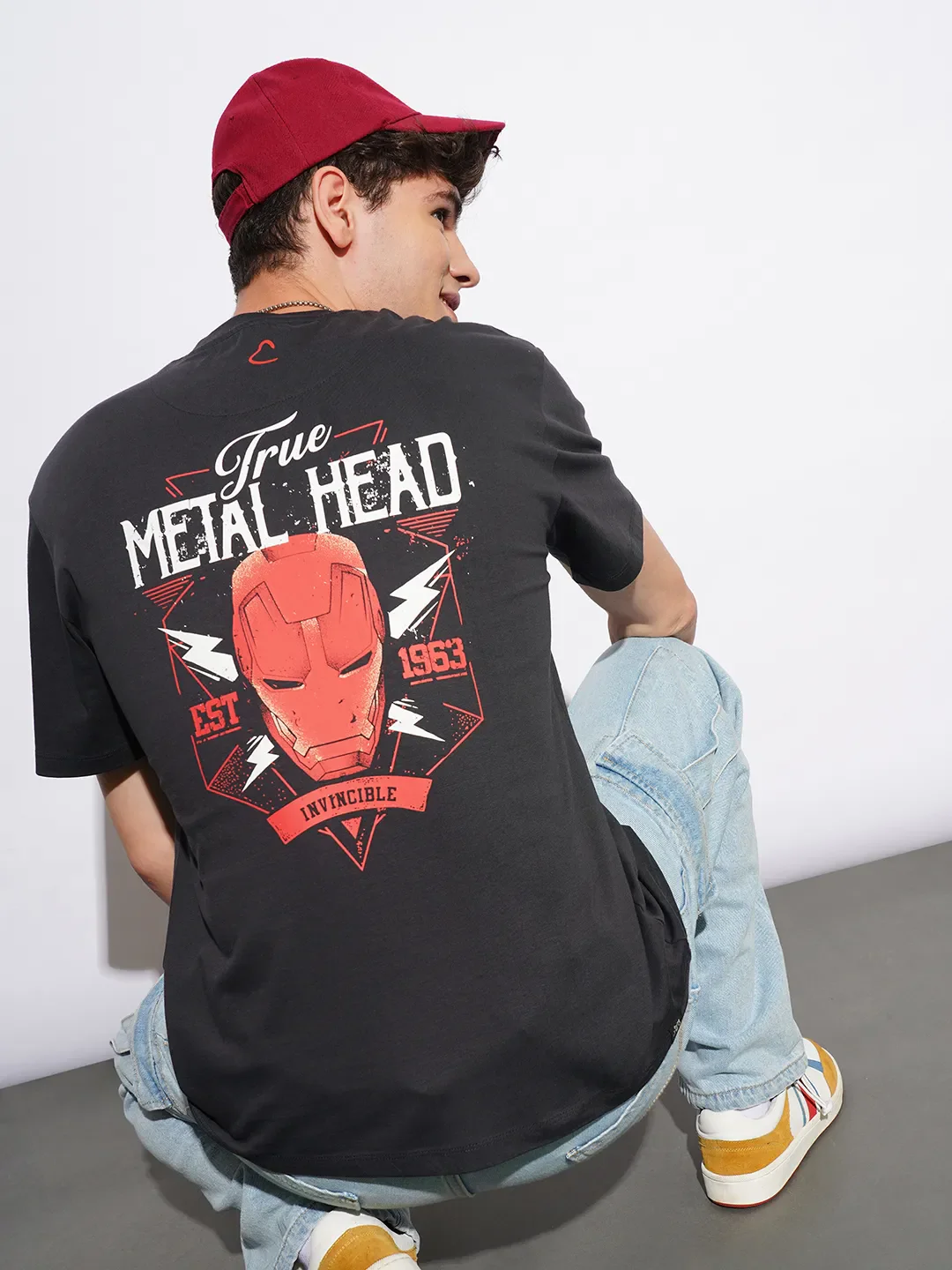 Avengers Charcoal Easy Fit Round Neck Men's T-Shirt by Being Human Clothing - Image 6