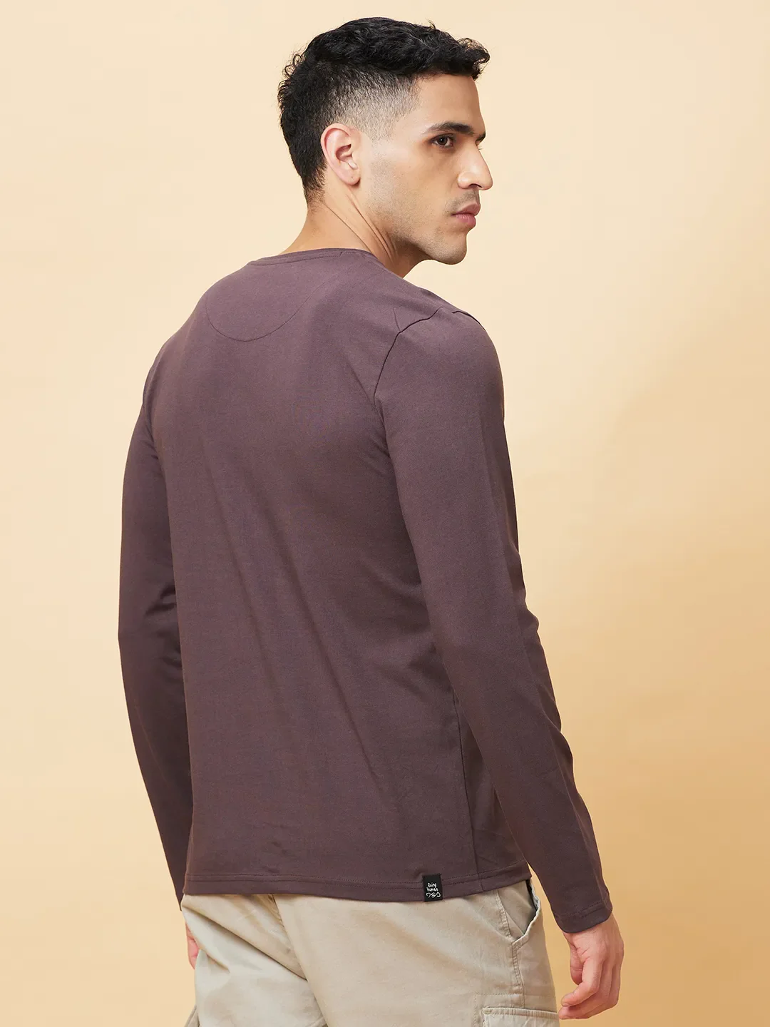 Coffee Regular Fit Round Neck Men's T-Shirt by Being Human Clothing - Image 3