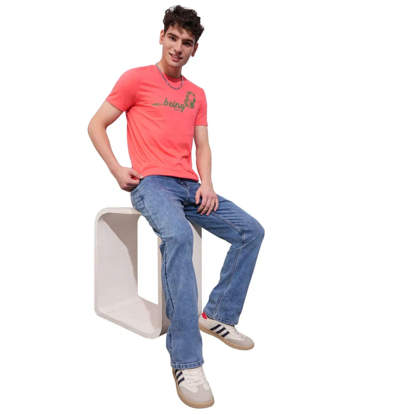 Coral Regular Fit Round Neck Men's T-Shirt by Being Human Clothing - Image 4