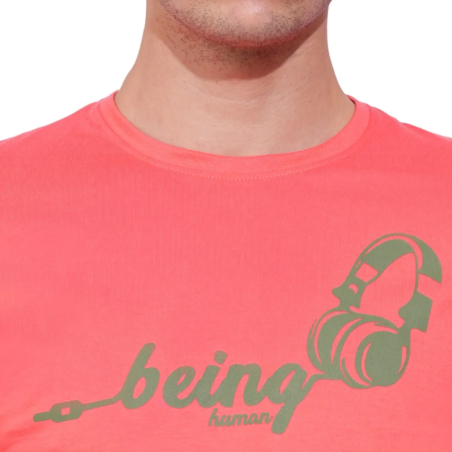 Coral Regular Fit Round Neck Men's T-Shirt by Being Human Clothing - Image 5