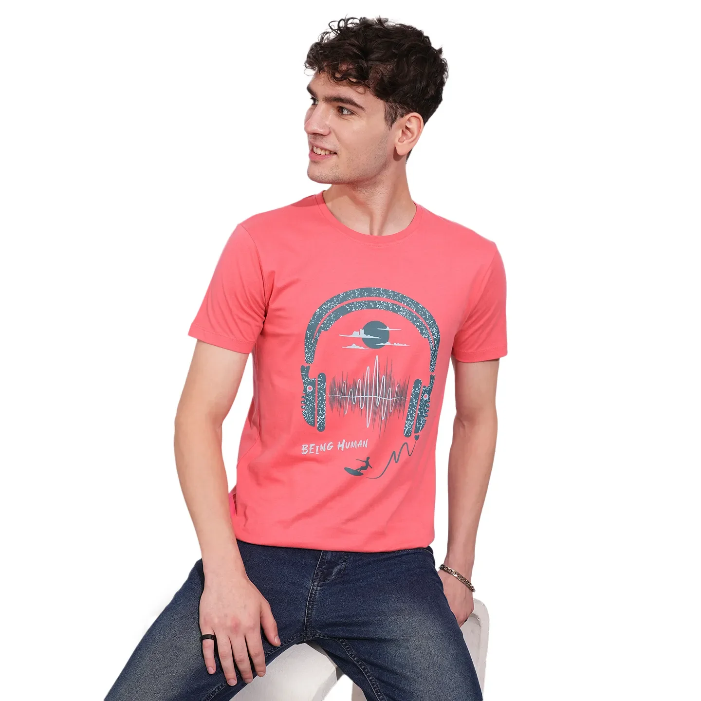 Coral Regular Fit Men's Short Sleeves T-Shirt by Being Human Clothing - Image 6