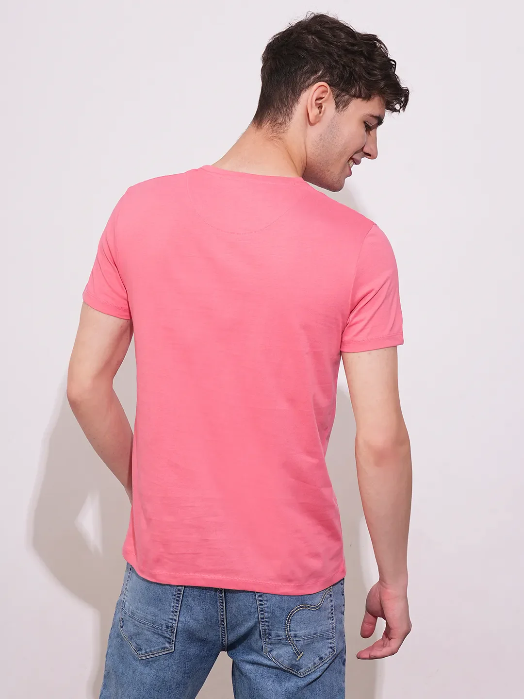 Coral Regular Fit Men's Short Sleeves T-Shirt by Being Human Clothing