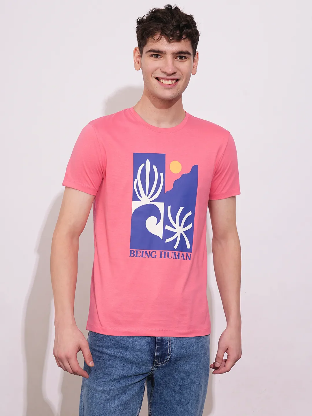 Coral Regular Fit Men's Short Sleeves T-Shirt by Being Human Clothing - Image 3