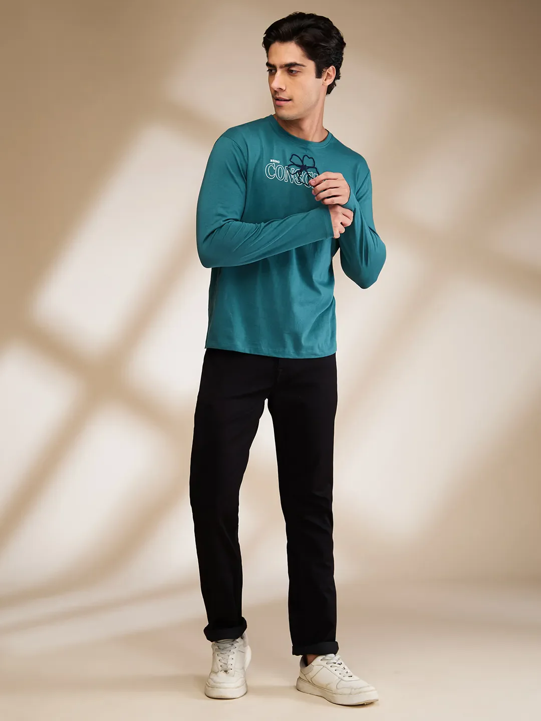 Deep Emerald Regular Fit Round Neck Men's T-Shirt by Being Human Clothing - Image 2