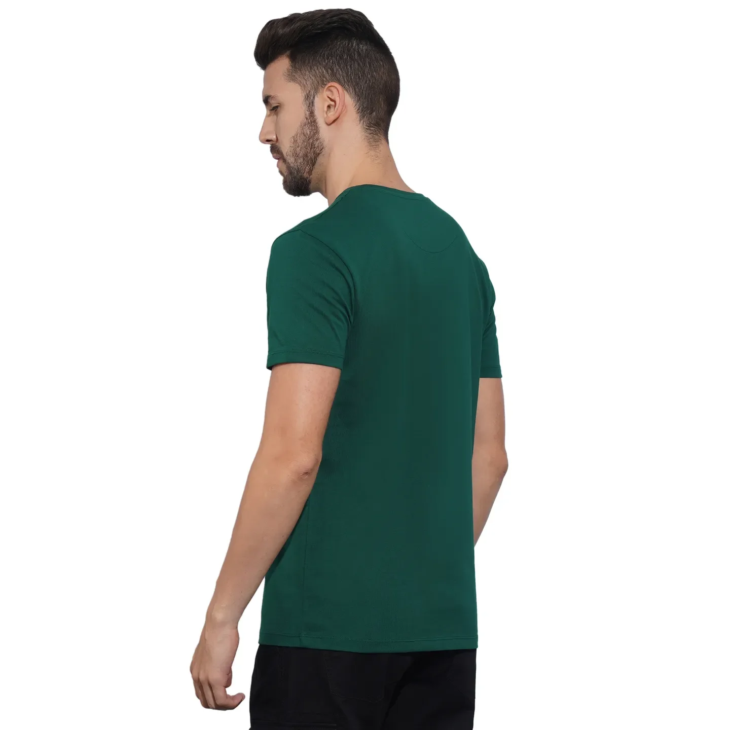 Dark Green Regular Fit Men's Short Sleeves T-Shirt by Being Human Clothing - Image 3