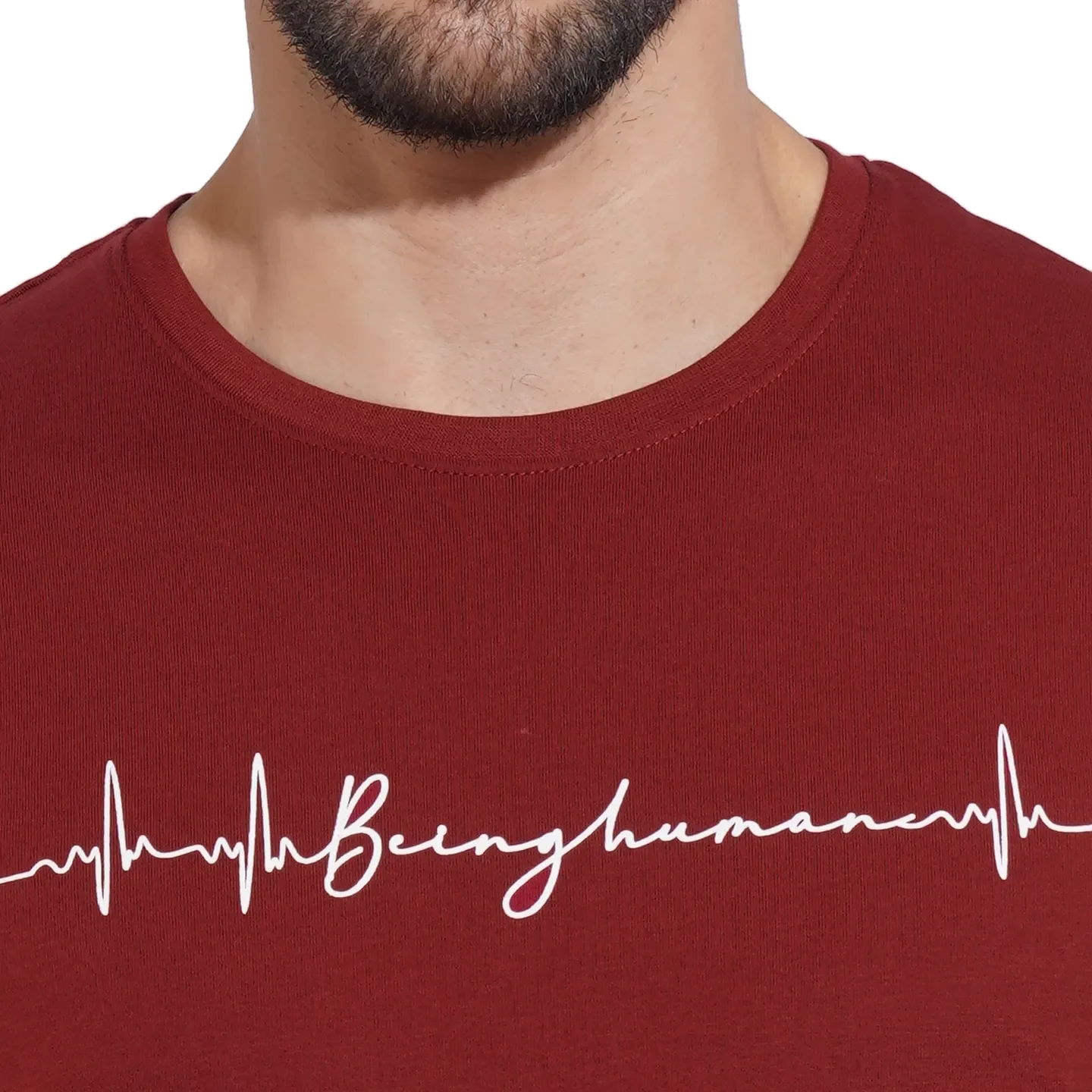 Red Regular Fit Men's Short Sleeves T-Shirt by Being Human Clothing - Image 5