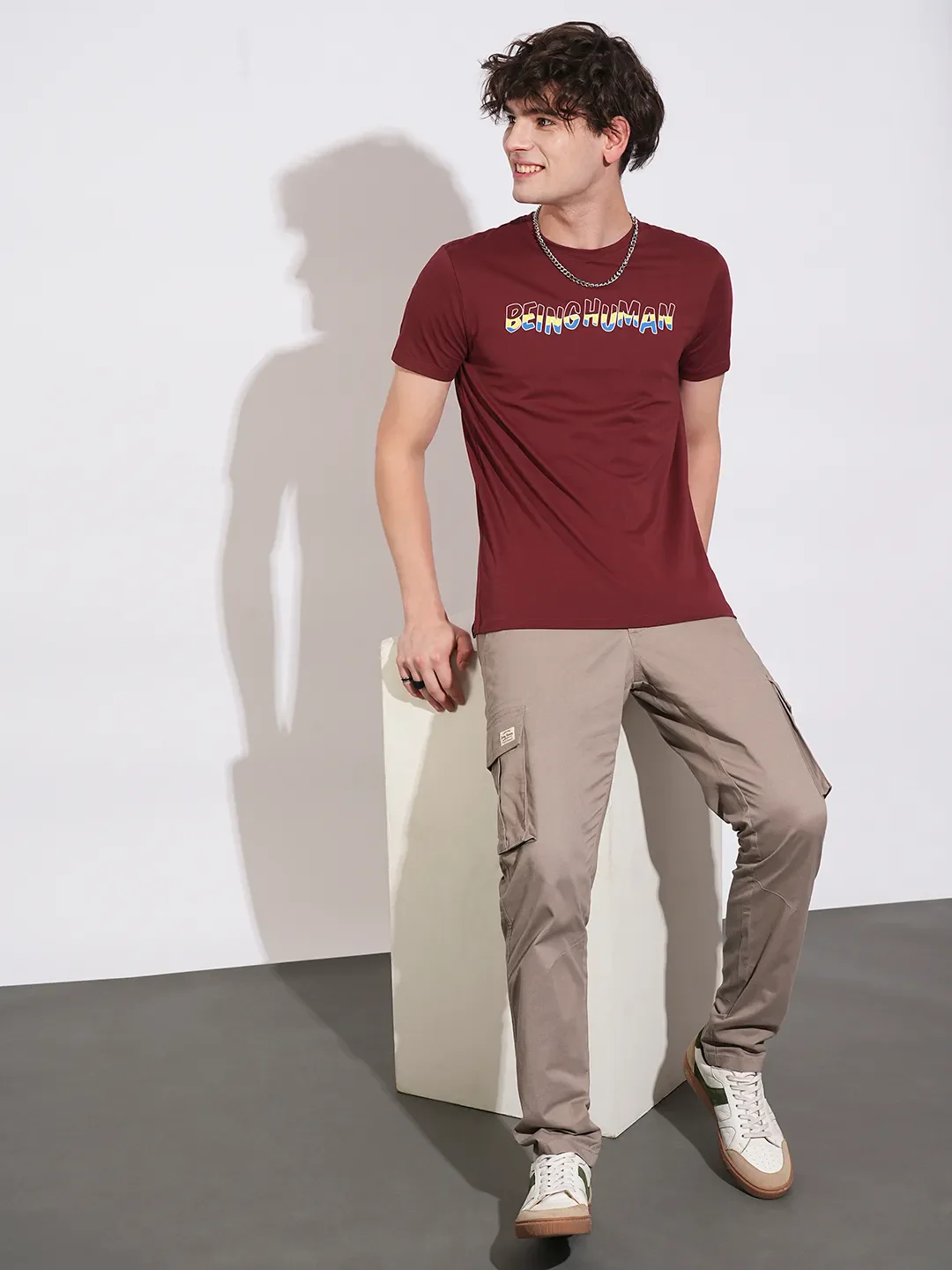 Red Regular Fit Men's Short Sleeves T-Shirt by Being Human Clothing - Image 4