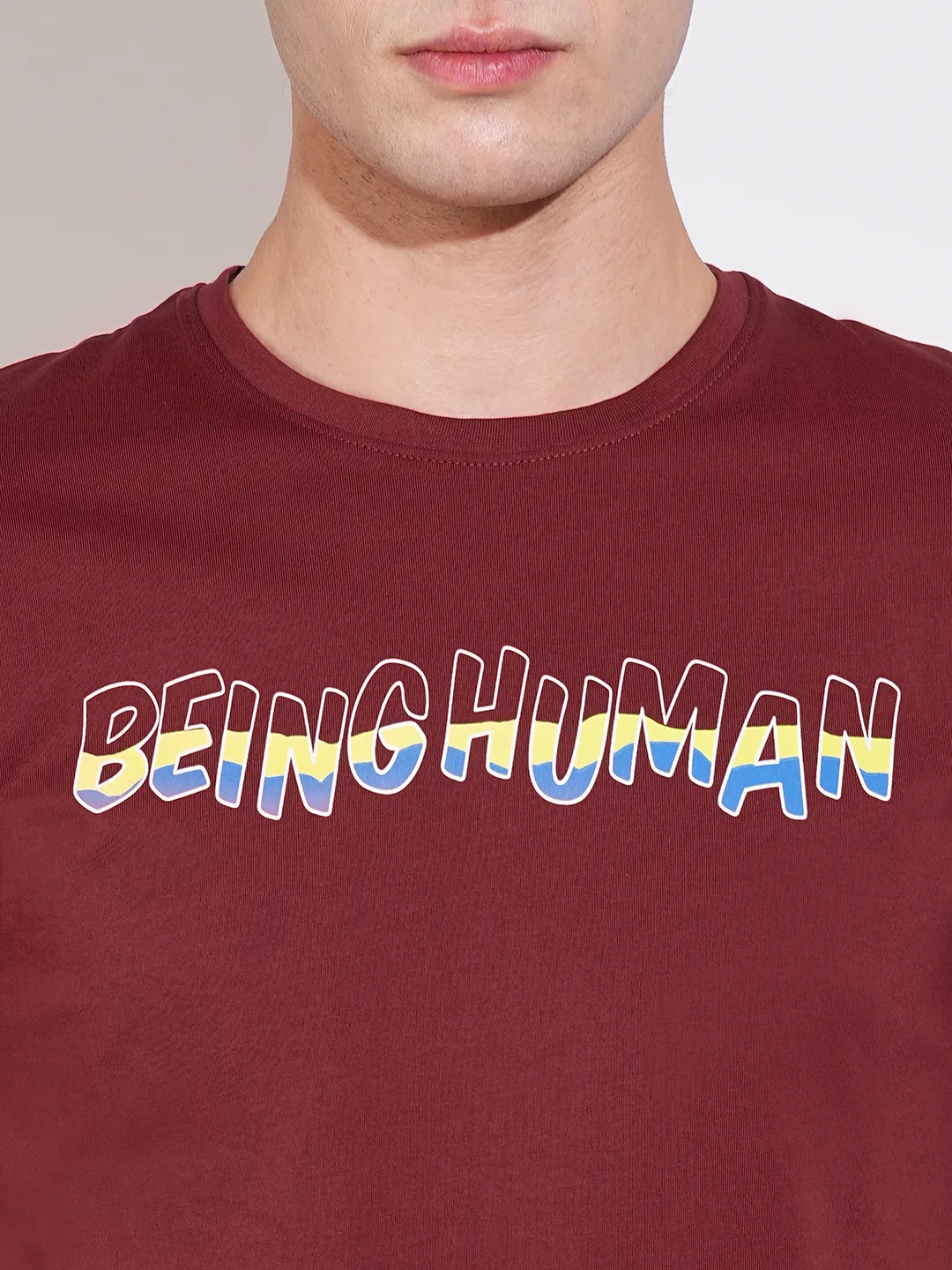 Red Regular Fit Men's Short Sleeves T-Shirt by Being Human Clothing - Image 5