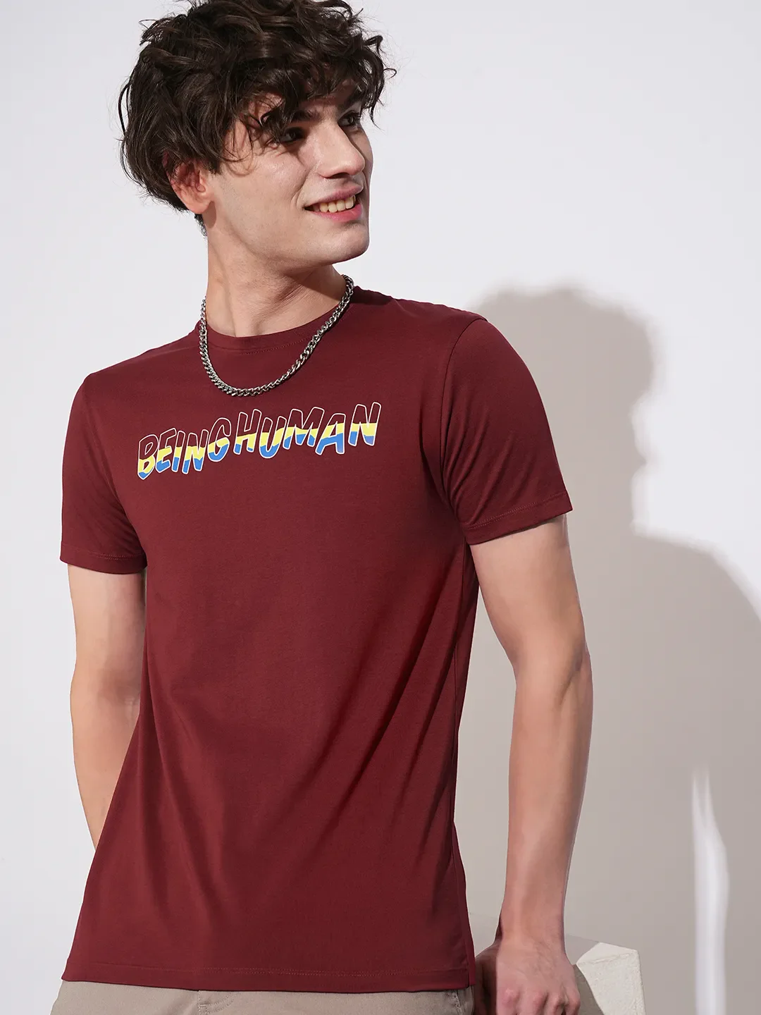 Red Regular Fit Men's Short Sleeves T-Shirt by Being Human Clothing - Image 6