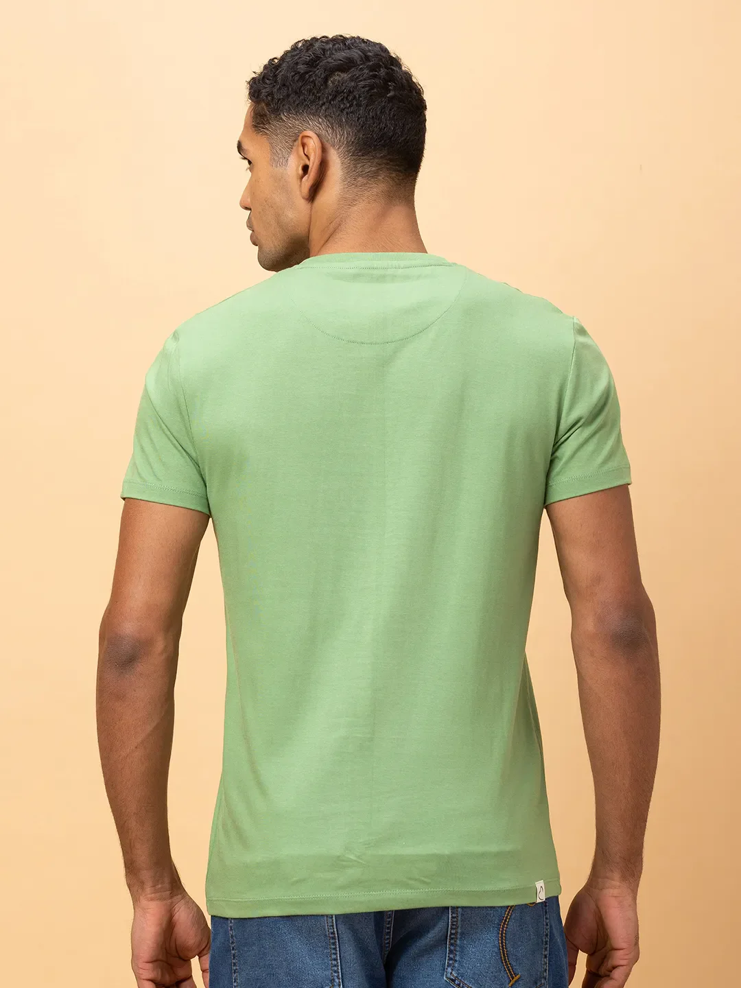 Fern Green Regular Fit Round Neck Men's T-Shirt by Being Human Clothing - Image 3