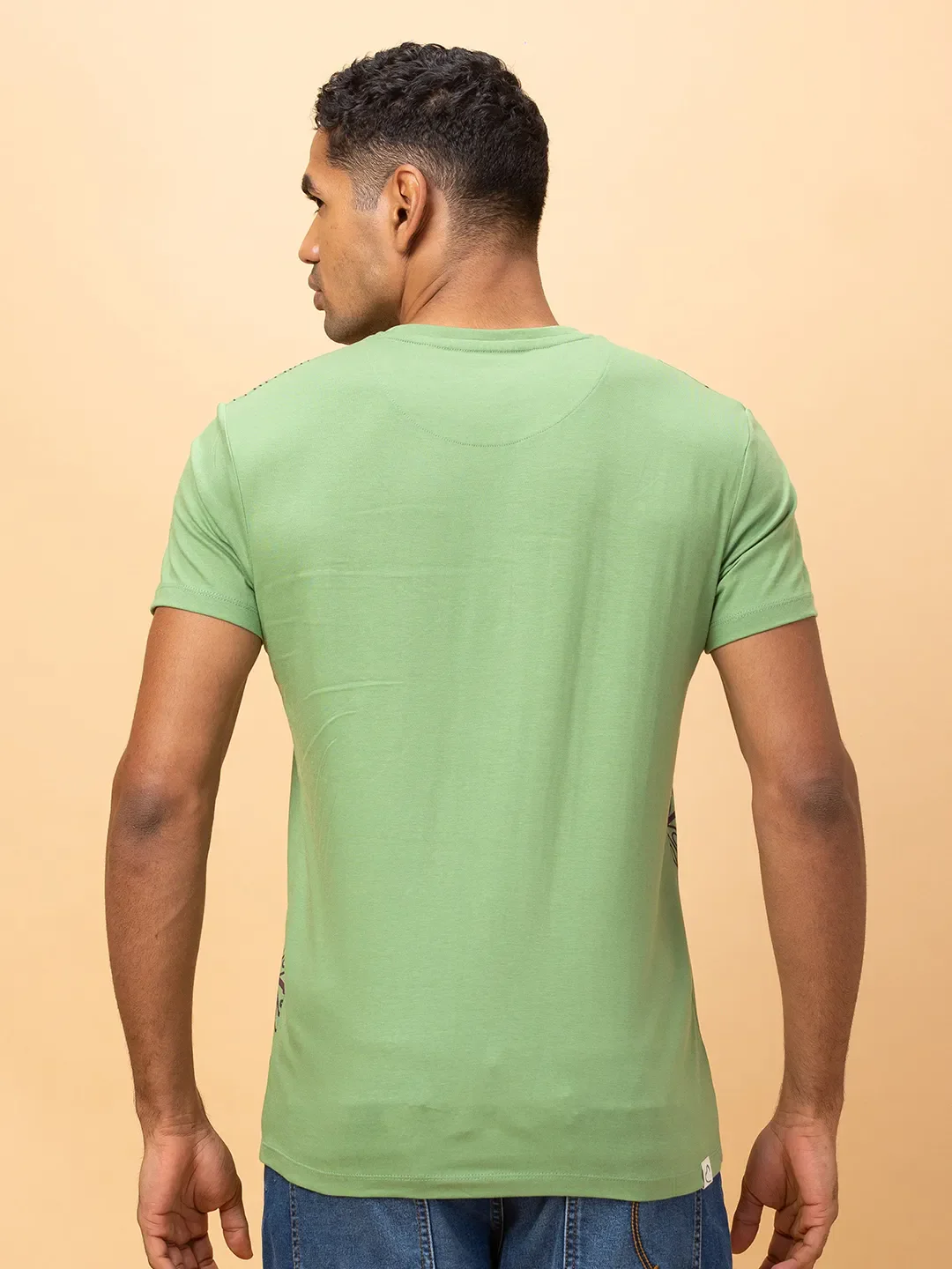 Fern Green Regular Fit Round Neck Men's T-Shirt by Being Human Clothing - Image 3