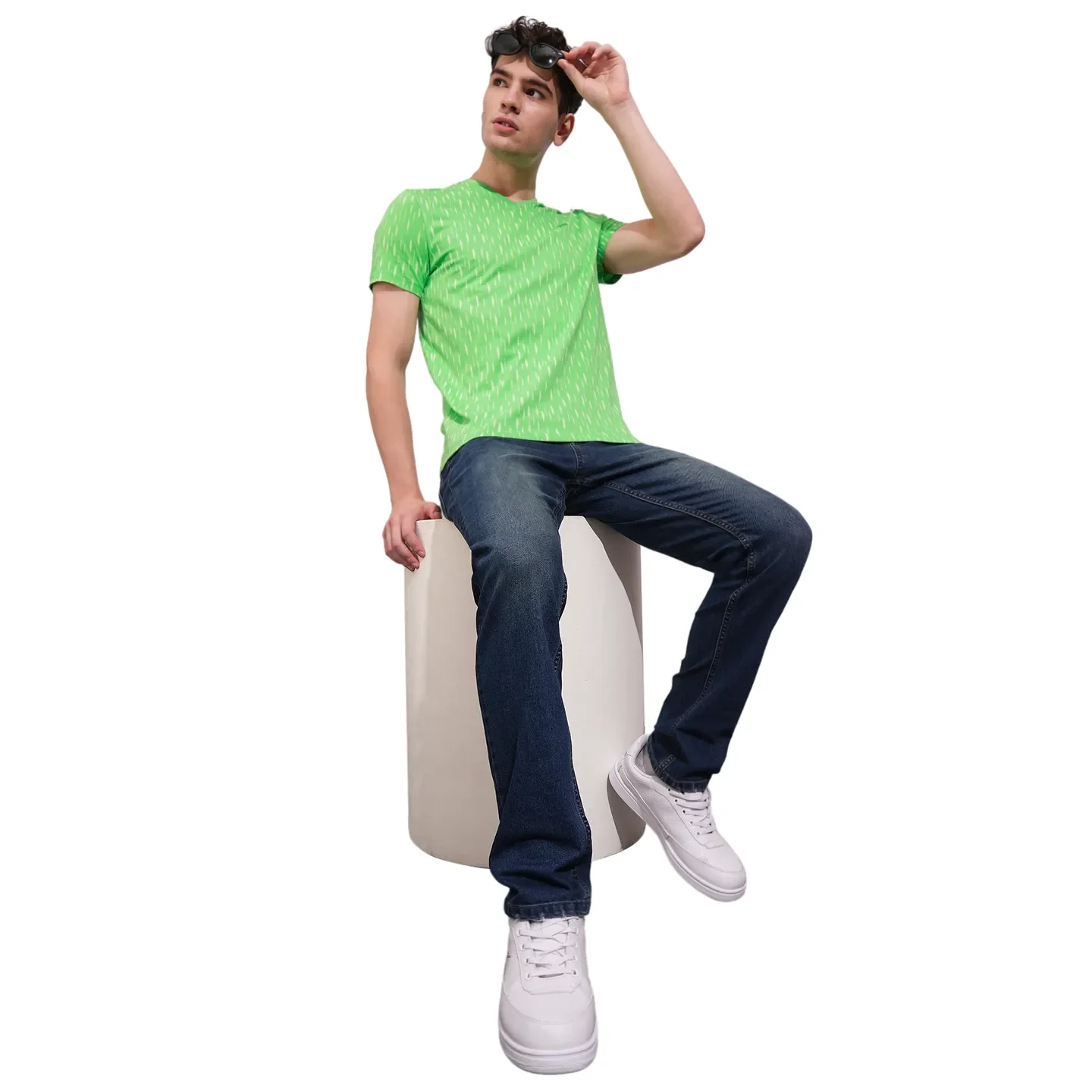 Green Regular Fit Men's T-Shirt by Being Human Clothing - Image 4
