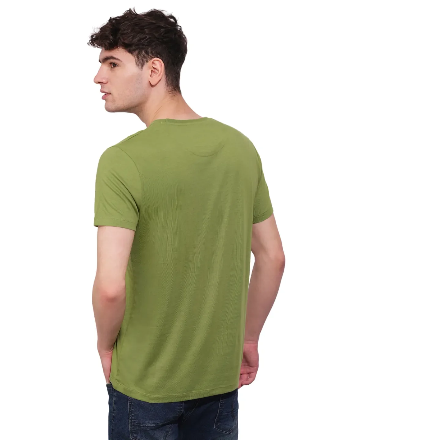 Green Regular Fit Men's Short Sleeves T-Shirt by Being Human Clothing - Image 3