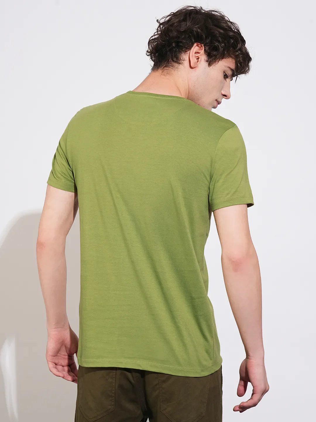 Green Regular Fit Men's Short Sleeves T-Shirt by Being Human Clothing - Image 3