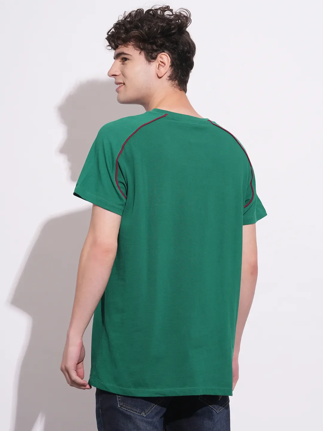 Green Lake Easy Fit Round Neck Men's T-Shirt by Being Human Clothing - Image 3