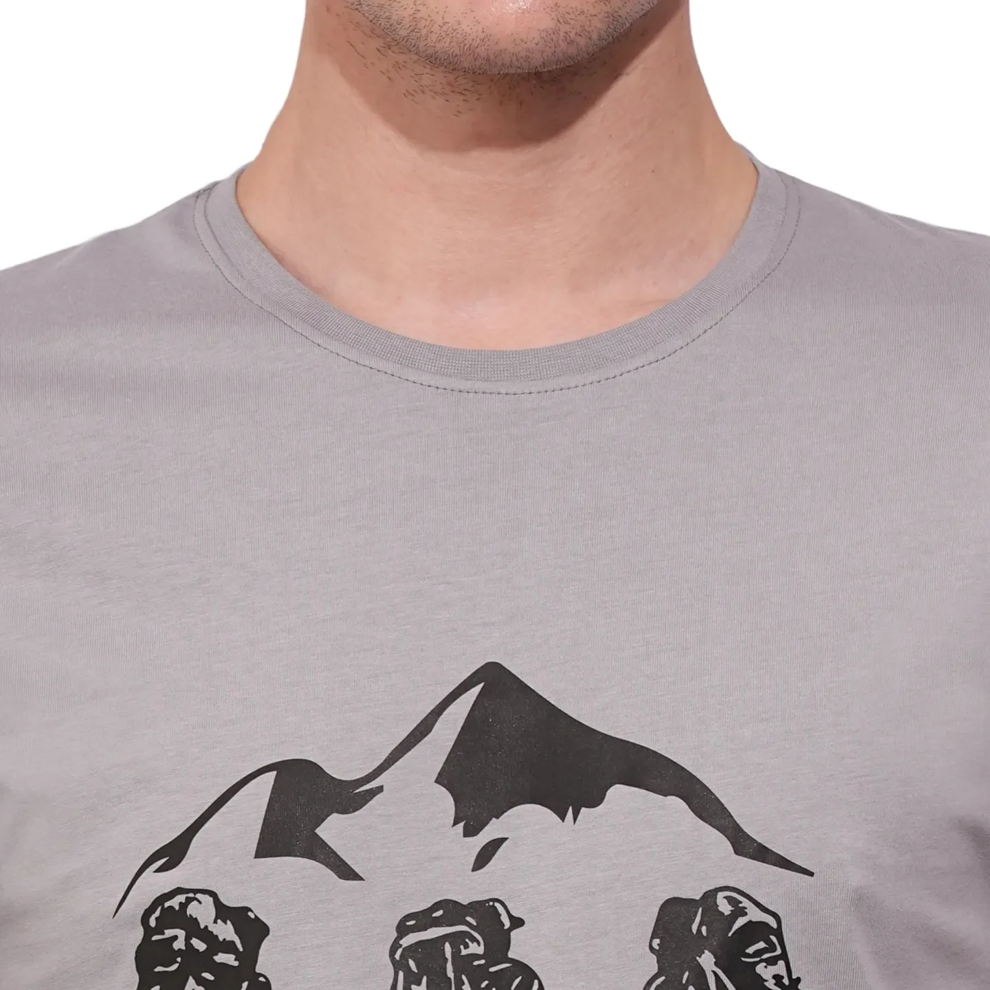 Grey Regular Fit Men's Short Sleeves T-Shirt by Being Human Clothing - Image 5