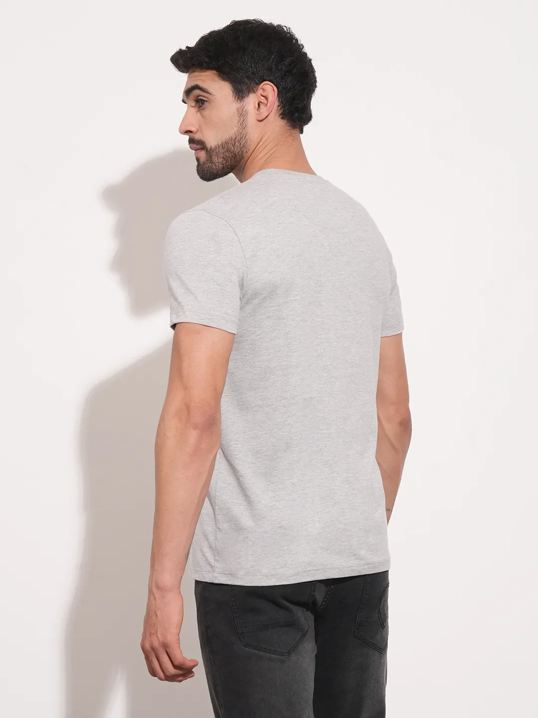 Grey Regular Fit Men's Short Sleeves T-Shirt by Being Human Clothing - Image 3