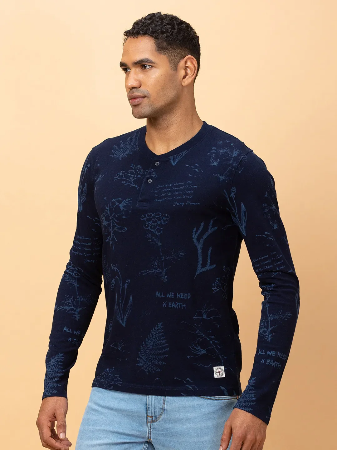 Indigo Regular Fit Round Neck Men's T-Shirt by Being Human Clothing - Image 4