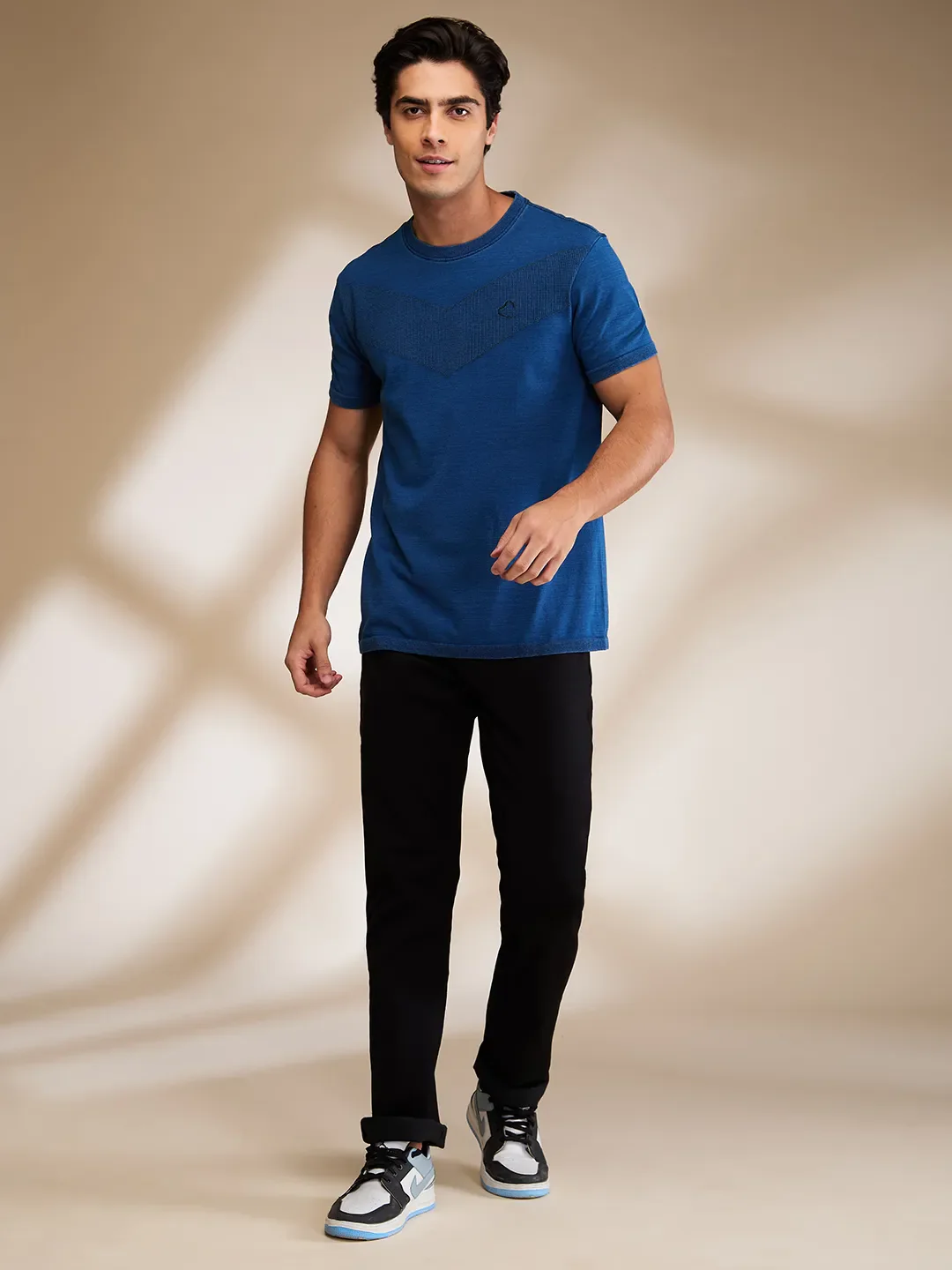 Indigo Regular Fit Round Neck Men's T-Shirt by Being Human Clothing - Image 2