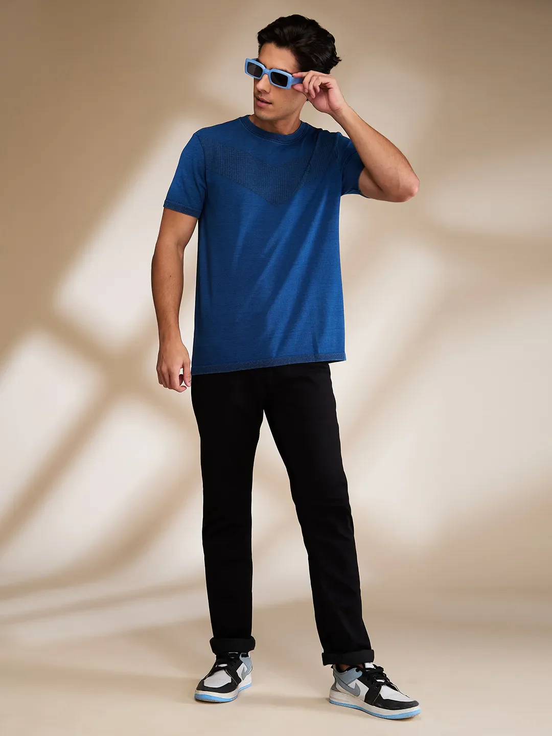 Indigo Regular Fit Round Neck Men's T-Shirt by Being Human Clothing - Image 6