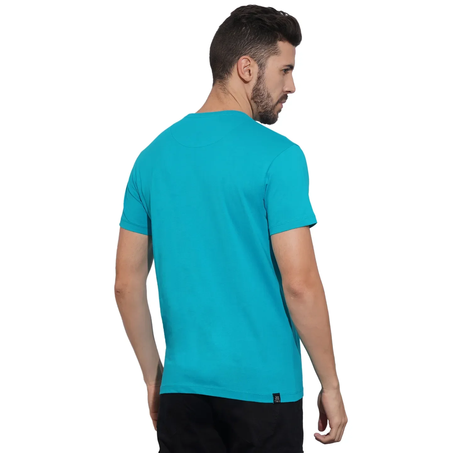 Lake Blue Regular Fit Round Neck Men's T-Shirt by Being Human Clothing - Image 3