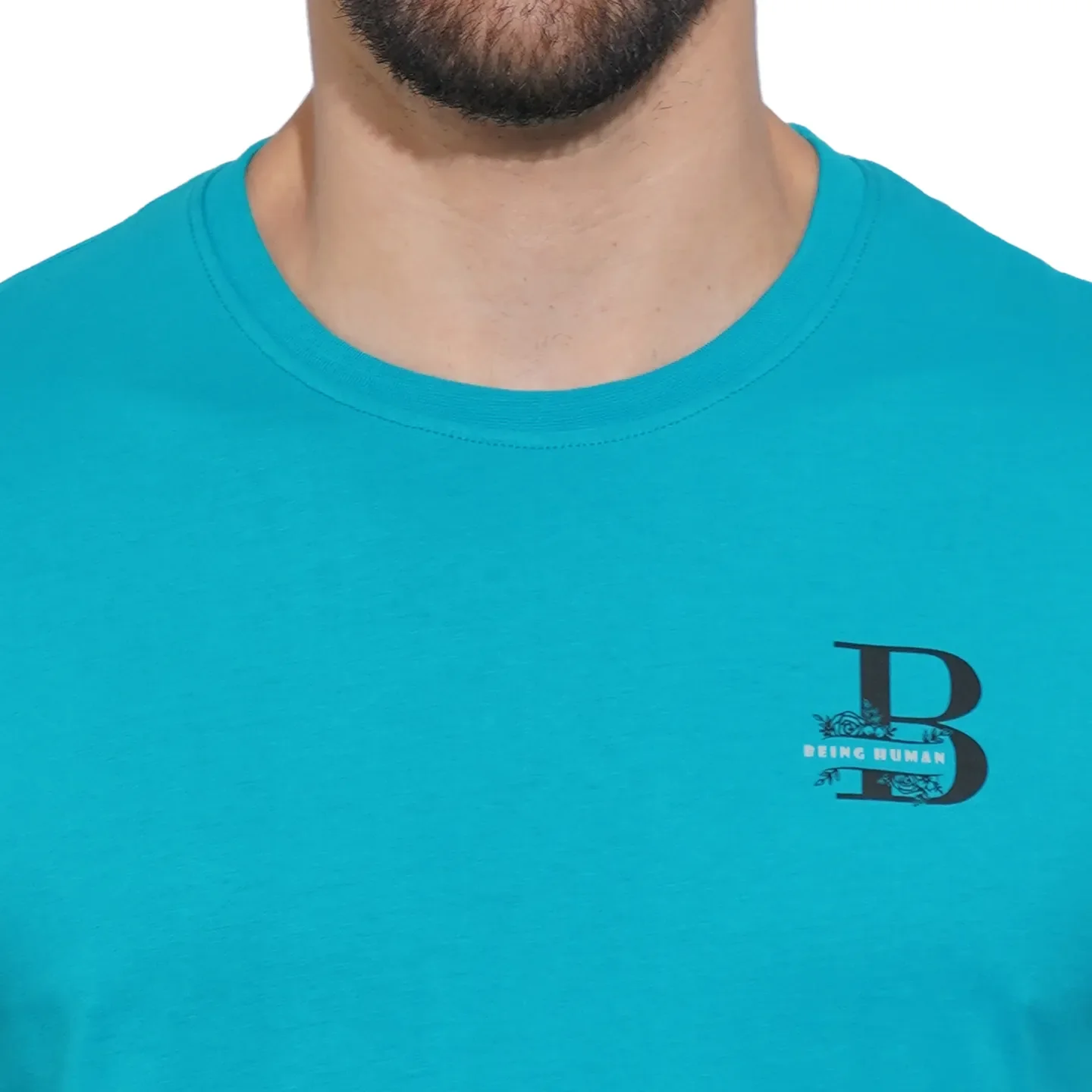 Lake Blue Regular Fit Round Neck Men's T-Shirt by Being Human Clothing - Image 5
