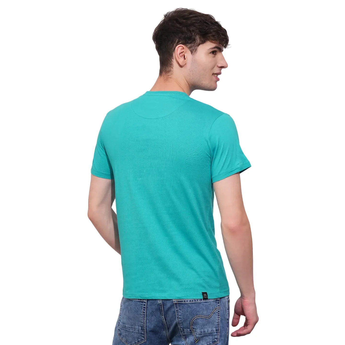 Blue Regular Fit Men's Short Sleeves T-Shirt by Being Human Clothing - Image 3