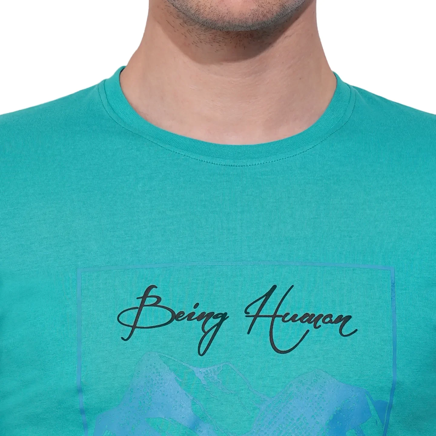 Blue Regular Fit Men's Short Sleeves T-Shirt by Being Human Clothing - Image 5