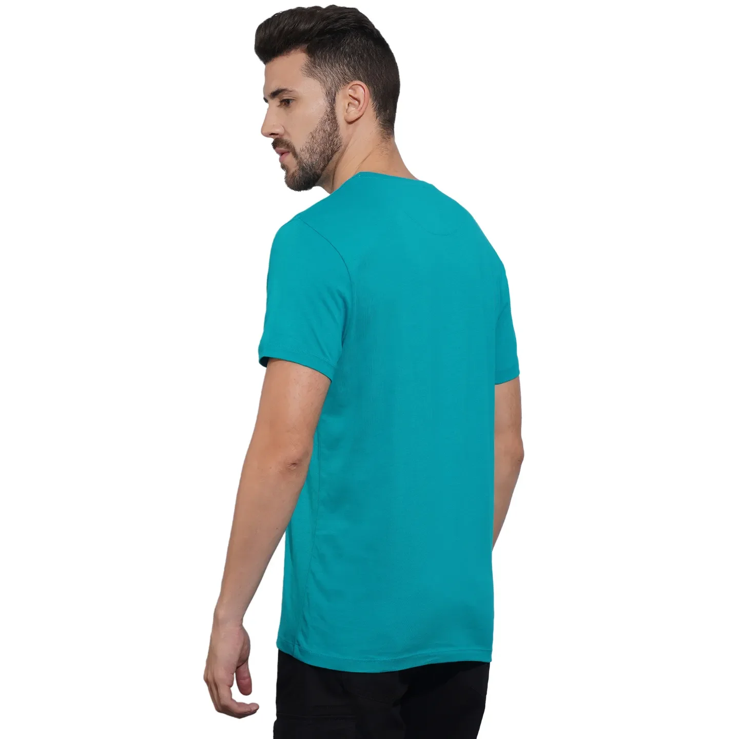 Blue Regular Fit Men's Short Sleeves T-Shirt by Being Human Clothing - Image 3
