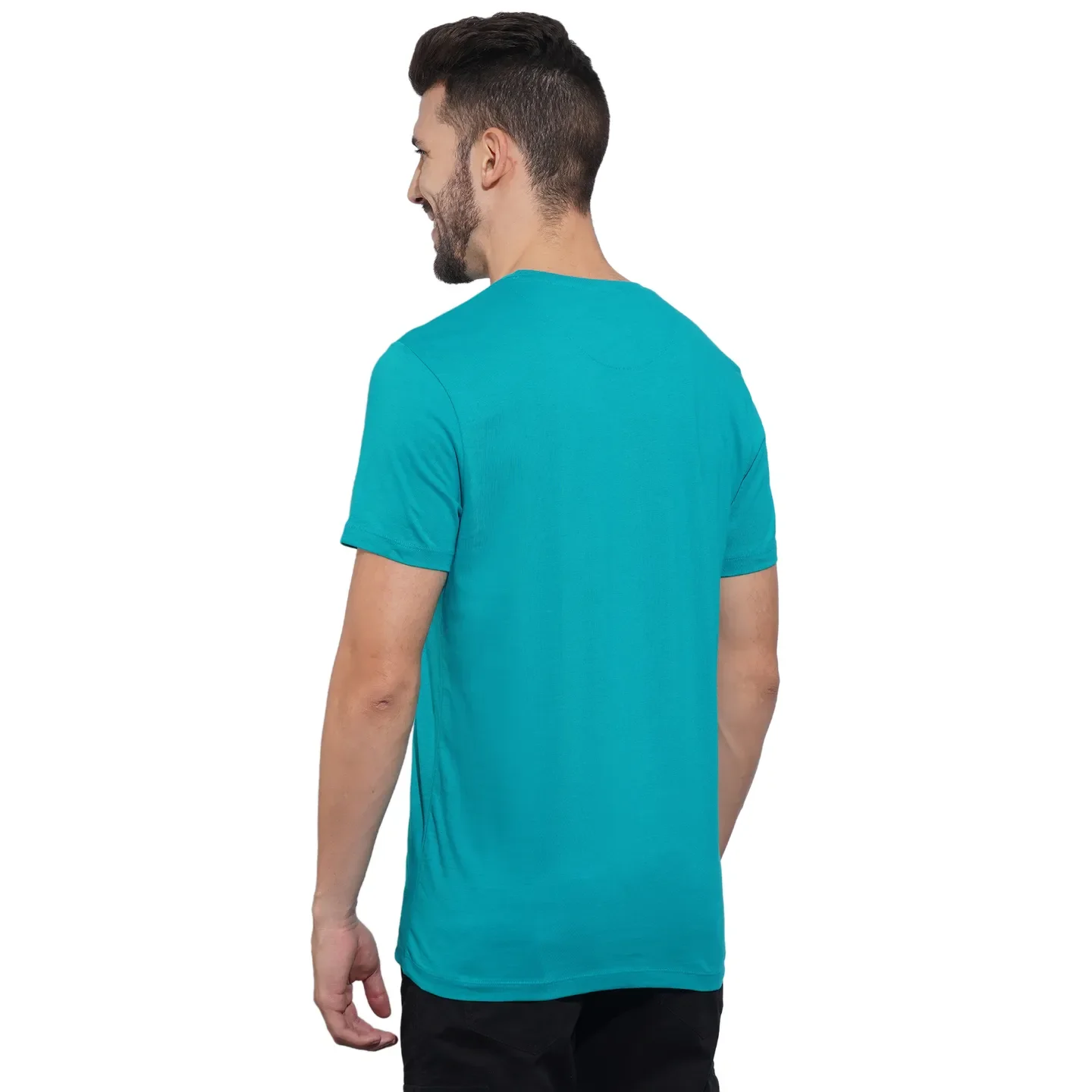Blue Regular Fit Men's Short Sleeves T-Shirt by Being Human Clothing - Image 3