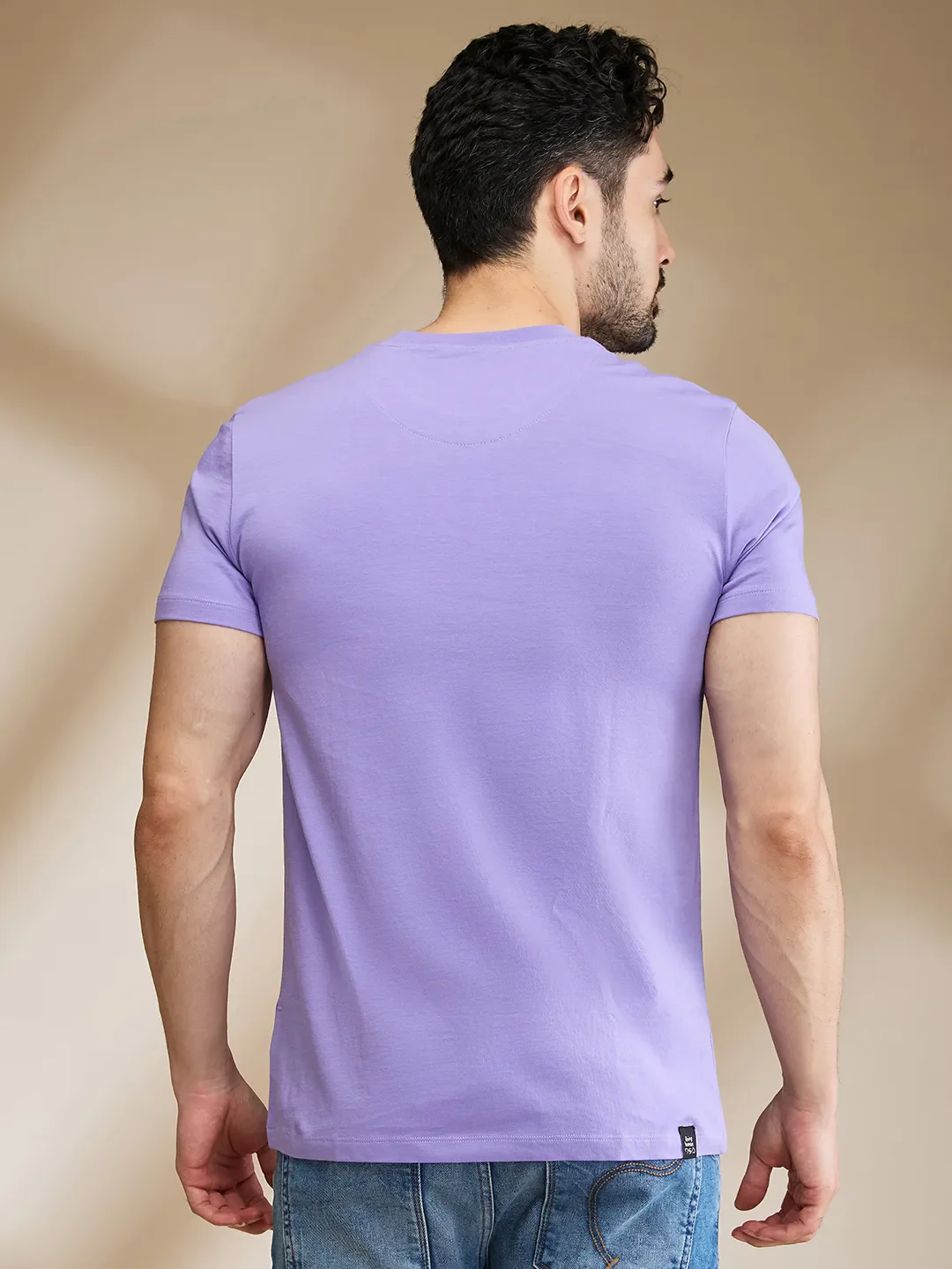 Lavender Regular Fit Round Neck Men's T-Shirt by Being Human Clothing - Image 3