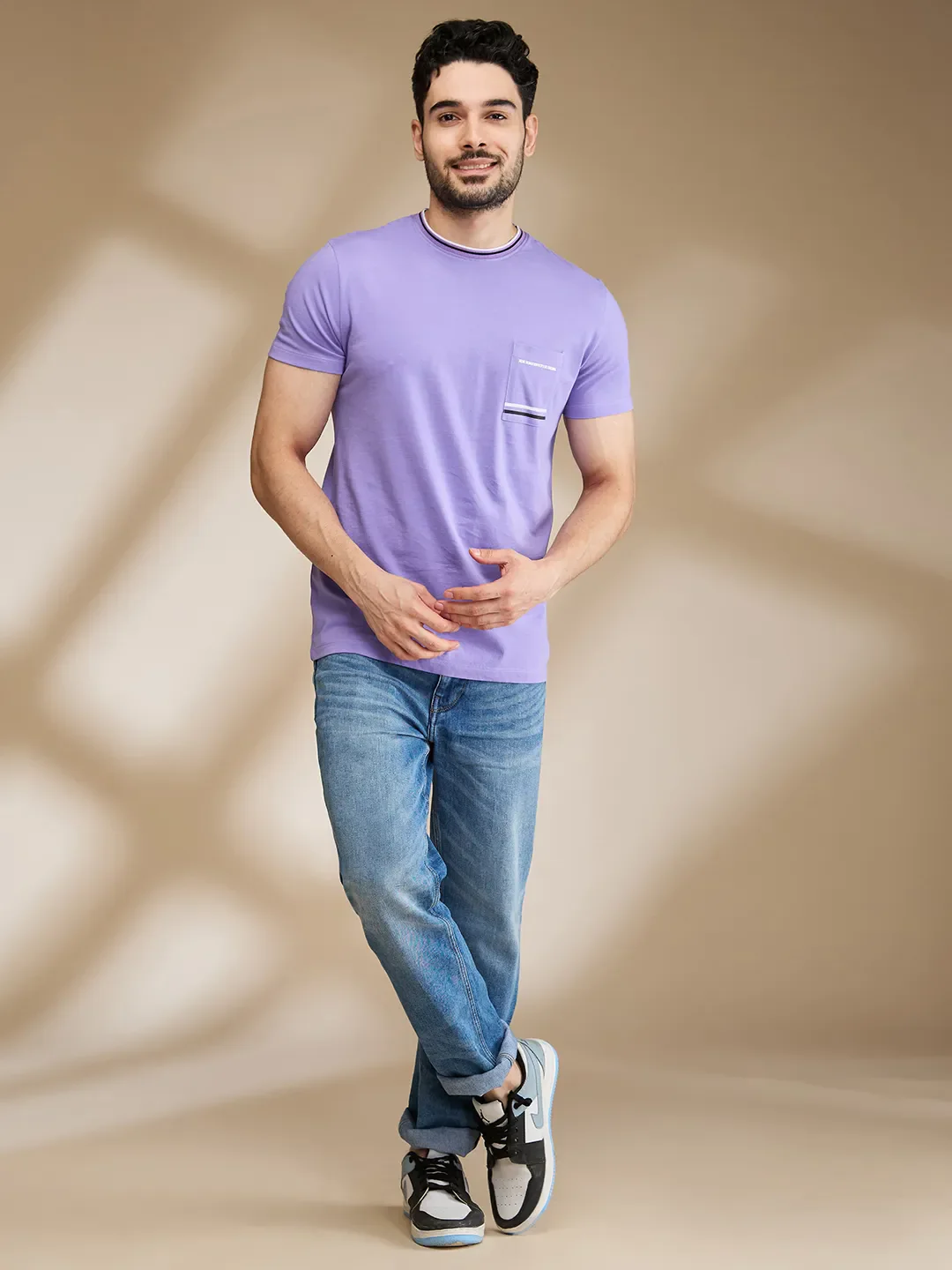 Purple Regular Fit Men's Short Sleeves T-Shirt by Being Human Clothing - Image 2