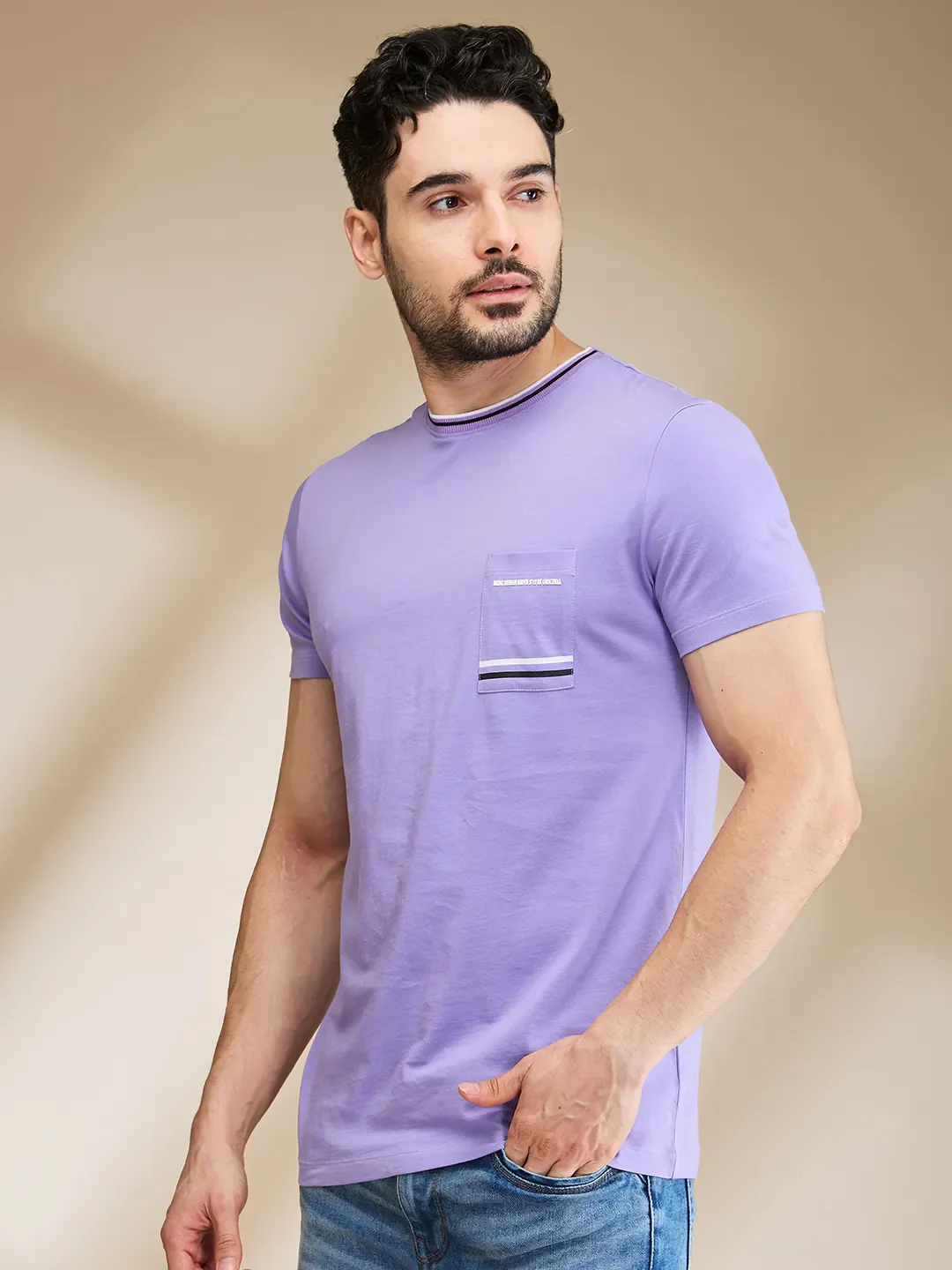 Purple Regular Fit Men's Short Sleeves T-Shirt by Being Human Clothing - Image 4