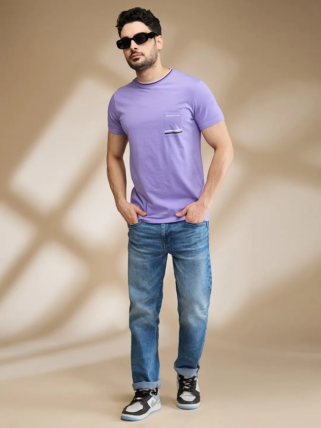 Purple Regular Fit Men's Short Sleeves T-Shirt by Being Human Clothing - Image 6