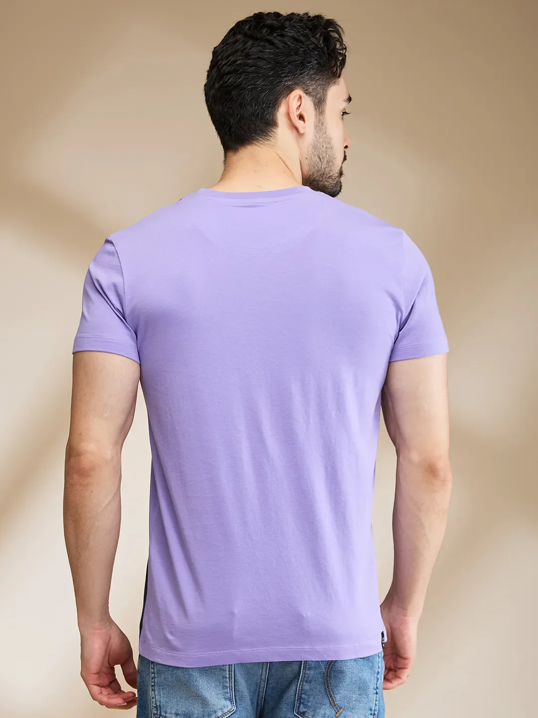 Purple Regular Fit Men's Short Sleeves T-Shirt by Being Human Clothing - Image 3