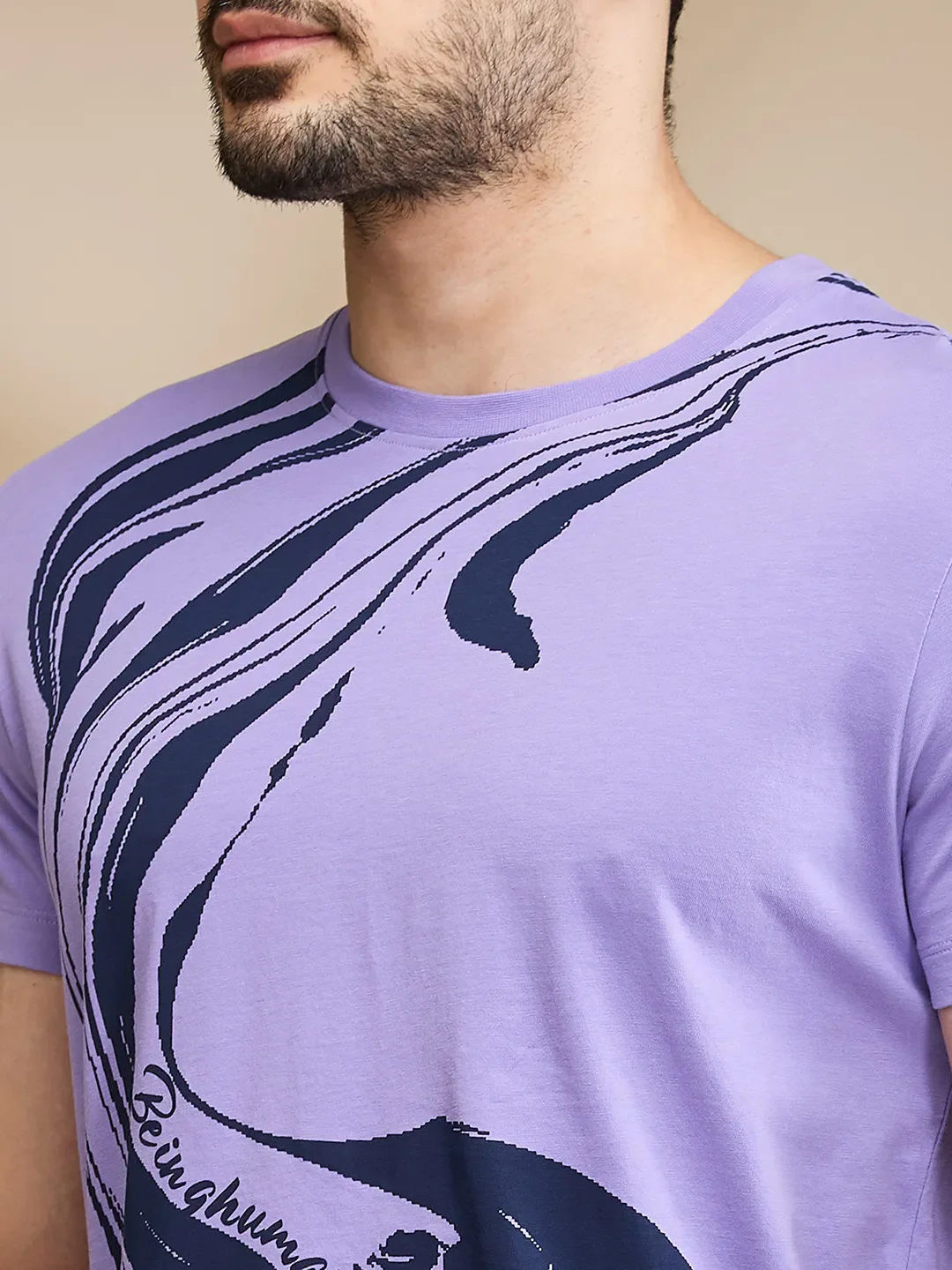 Purple Regular Fit Men's Short Sleeves T-Shirt by Being Human Clothing - Image 5