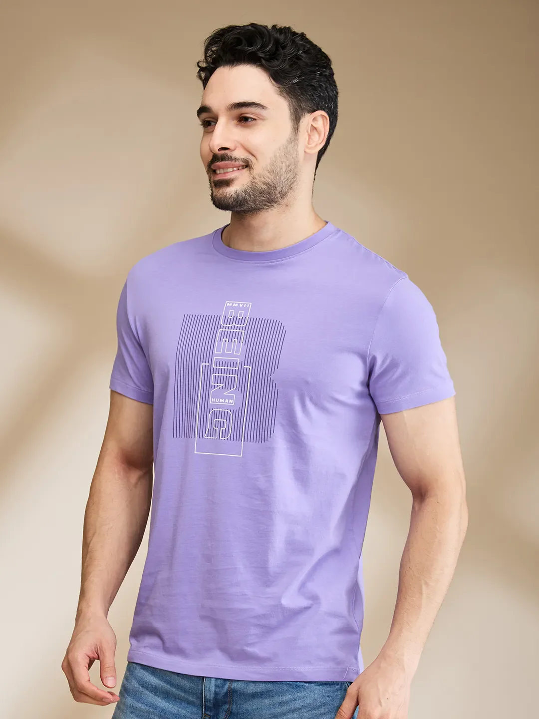 Purple Regular Fit Men's Short Sleeves T-Shirt by Being Human Clothing - Image 4