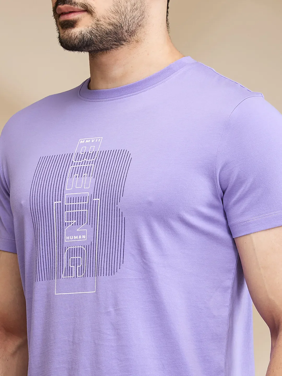 Purple Regular Fit Men's Short Sleeves T-Shirt by Being Human Clothing - Image 5