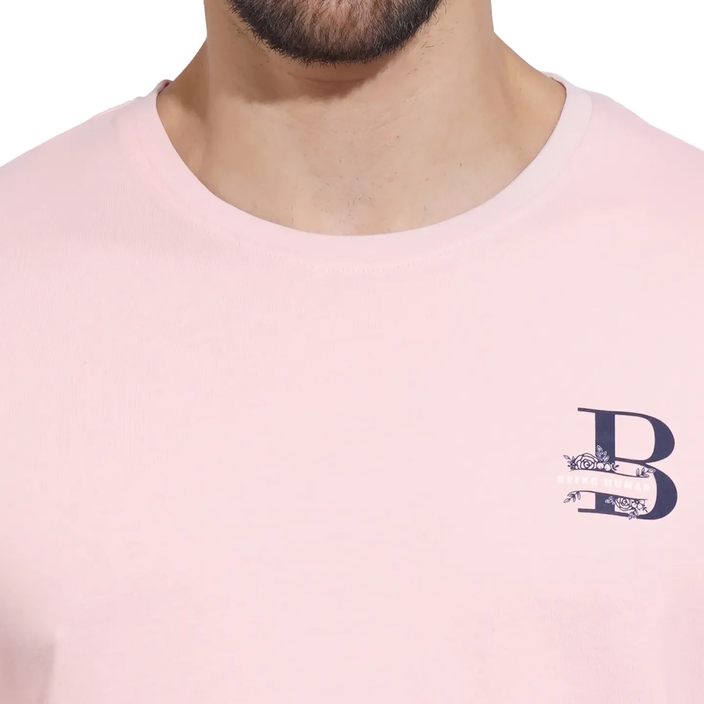 Pink Regular Fit Men's Short Sleeves T-Shirt by Being Human Clothing - Image 5