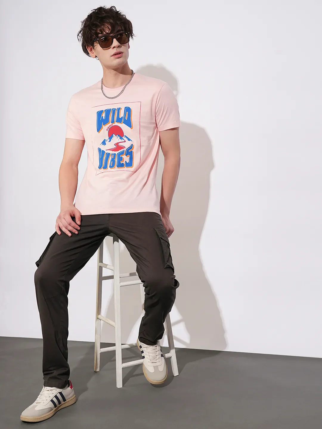 Pink Regular Fit Men's Short Sleeves T-Shirt by Being Human Clothing - Image 4