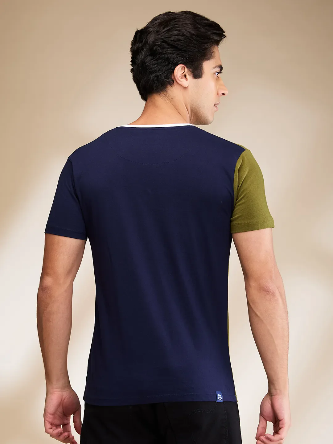 Midnight Blue Regular Fit Round Neck Men's T-Shirt by Being Human Clothing - Image 3