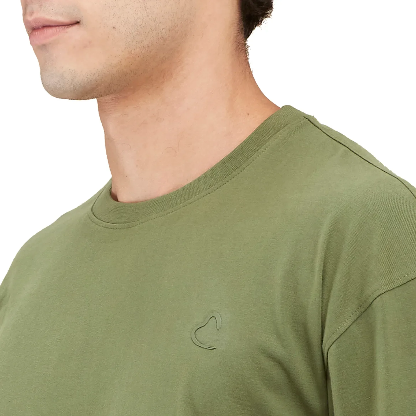 Military Green Easy Fit Round Neck Men's T-Shirt by Being Human Clothing - Image 5