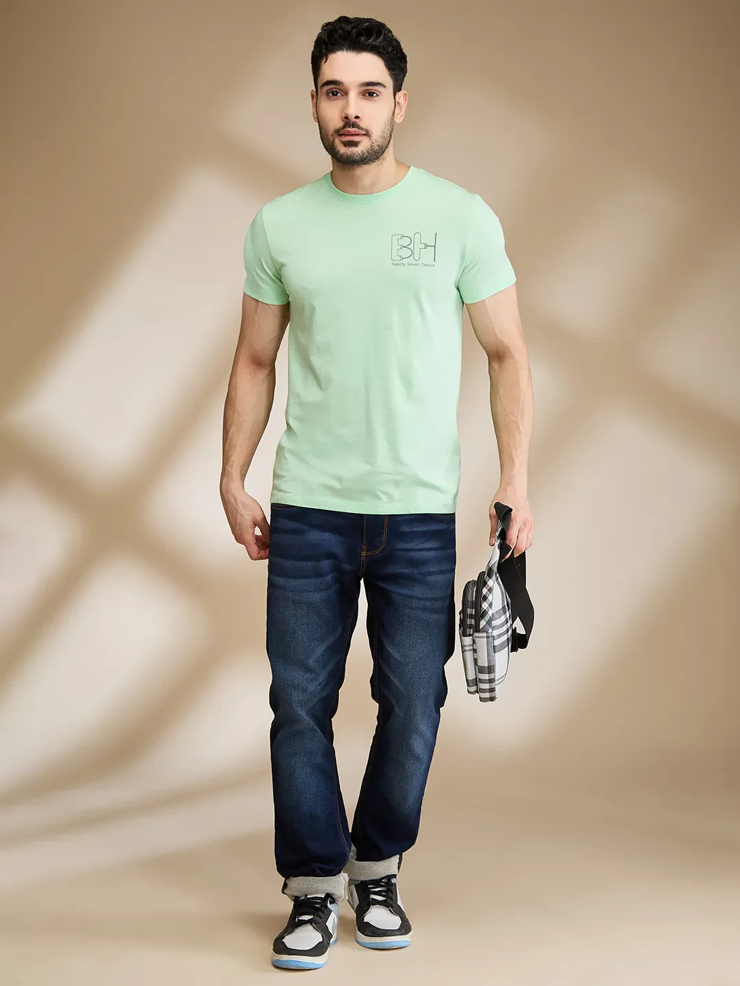 Mint Regular Fit Round Neck Men's T-Shirt by Being Human Clothing - Image 6