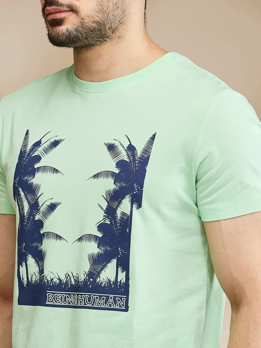 Light Blue Regular Fit Men's Short Sleeves T-Shirt by Being Human Clothing - Image 5