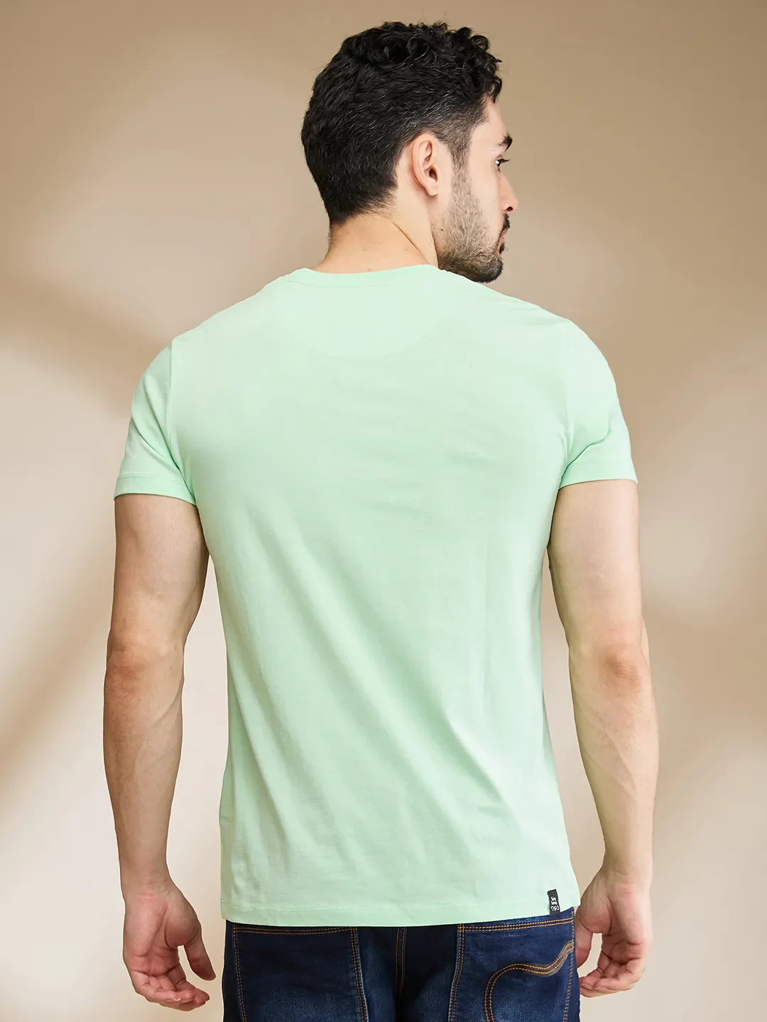 Light Blue Regular Fit Men's Short Sleeves T-Shirt by Being Human Clothing - Image 3