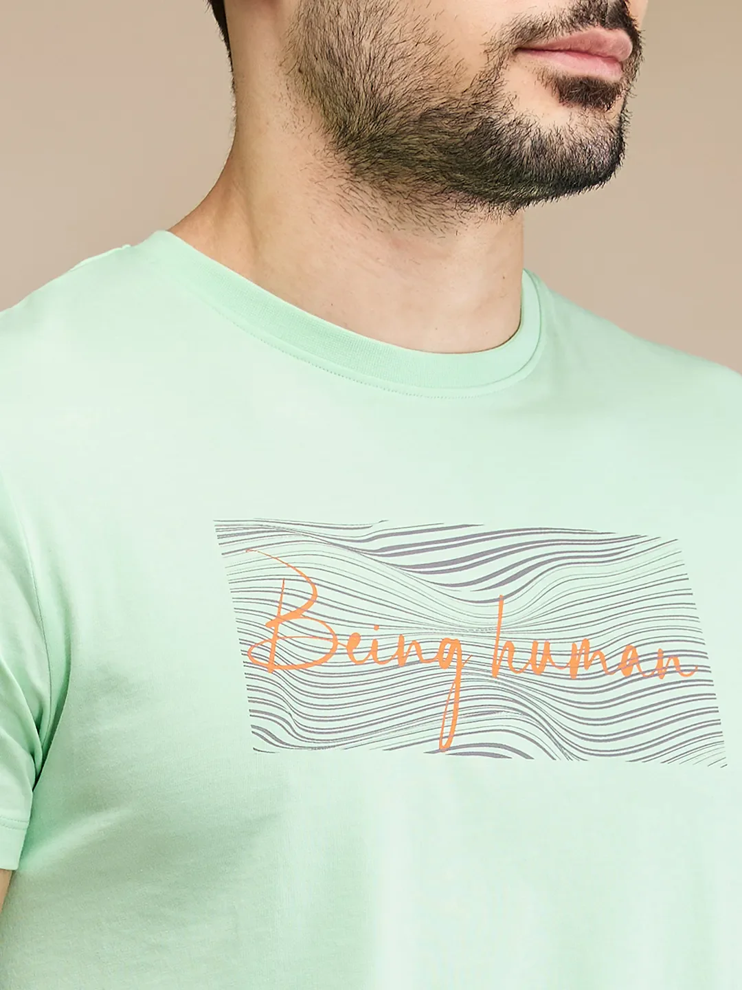 Light Blue Regular Fit Men's Short Sleeves T-Shirt by Being Human Clothing - Image 5
