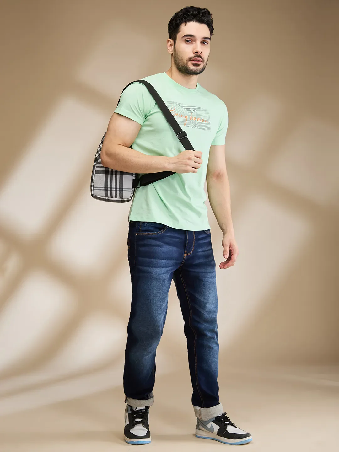 Light Blue Regular Fit Men's Short Sleeves T-Shirt by Being Human Clothing - Image 6