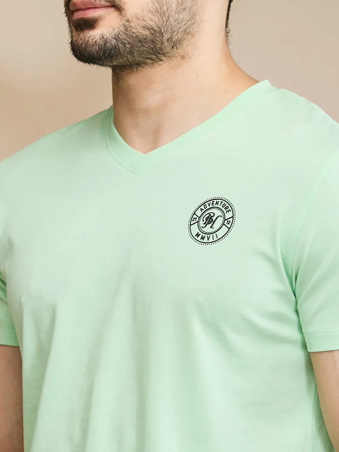 Light Blue Regular Fit Men's Short Sleeves T-Shirt by Being Human Clothing - Image 5