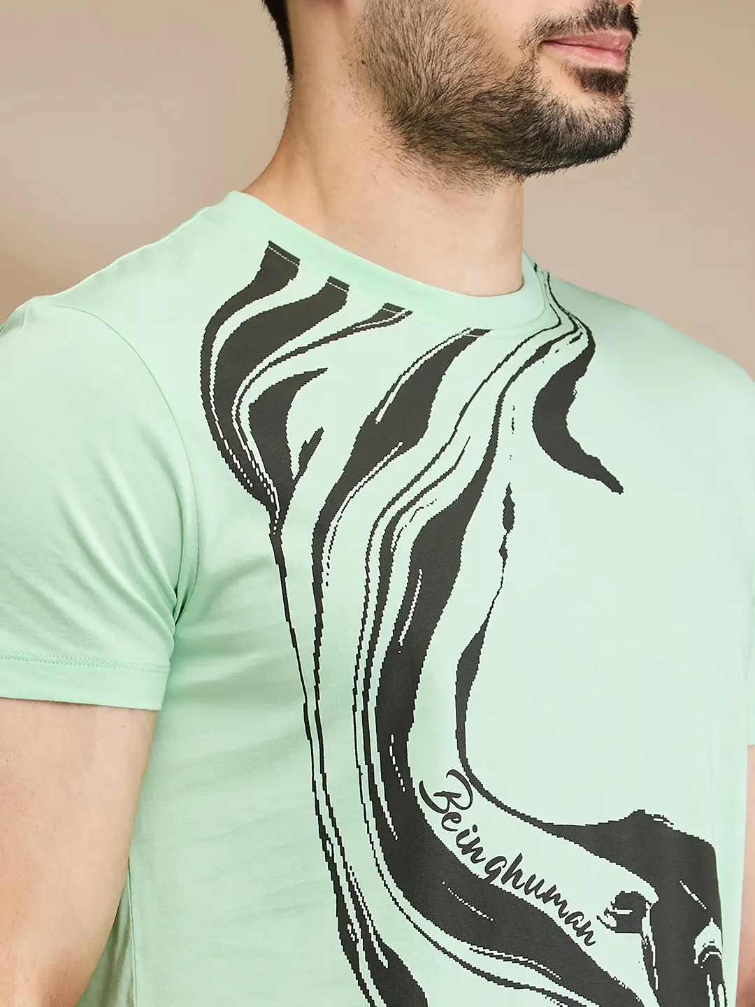Mint Regular Fit Round Neck Men's T-Shirt by Being Human Clothing - Image 5